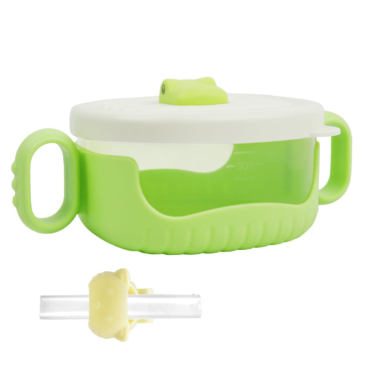 SNOWIE SOFT Baby Sipper Bowl for Feeding with 400ml Capacity and Clip-on Straw | Green PP