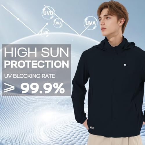 Venzina® Sunscreen Jacket ICE Pro – UPF 150+ Cooling Athletic Jacket for Men | Cool Rush Pro Tech, Breathable, Sweat-Wicking, Anti-Microbial, Lightweight Sun Hoodie for Outdoor Sports
