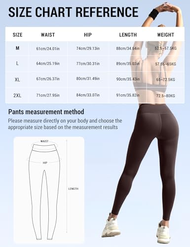 Venzina® High Waist Tummy Control Yoga Pants for Women- Super Soft Squat Proof Leggings with 4-Way Stretch for Gym, Running, Yoga & Daily Casual Wear, Dark Brown-XL