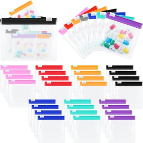 HANNEA® 28 Pcs Reusable Zippered Pill Pouch Set