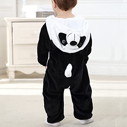 SNOWIE SOFT® Baby Jumpsuit for Boys Girls Flannel Cartoon Panda Pajamas for Kids Warm Soft Flannel Pajamas for Kids Party Cartoon Jumpsuit for Girls Boys (12-18 Month)