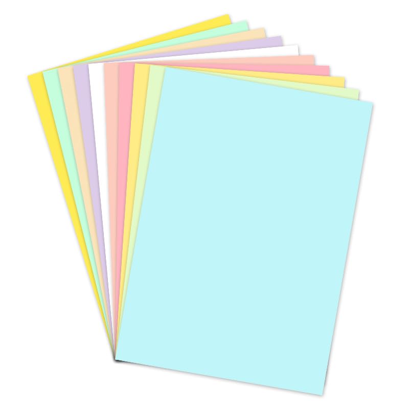 OFIFO® 50 Sheets A4 Colorful Craft Paper, 10 Bright Colors Thick Art Paper Sheets for DIY Crafts, Origami, School & Office Projects
