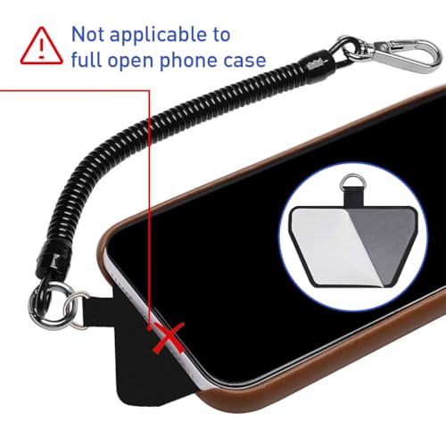 Zeitel® Phone Lanyard Tether with Patch Universal Stretchy Straps and Case Anchor for Anti-Drop Outdoor Skiing Hiking Cycling Climbing Compatible Pixel Most Smartphones iPhone Samsung 2PCS