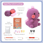 PATPAT® Crochet Stuffed Animal Kit Crochet Kit for Beginners DIY Knitting Kit Full Set Crochet Starter Kit with Yarn, Polyester Fiber, Crochet Hooks, Tutorial Video, Kids Friends Gifts (Dinosaur)