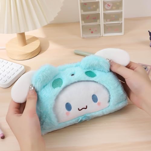 Climberty® Cartoon Pencil Pouch Cinnamoroll Case Soft Plush Zipper Stationeries Organizer School Gift Children's Day for Girls 2PCS