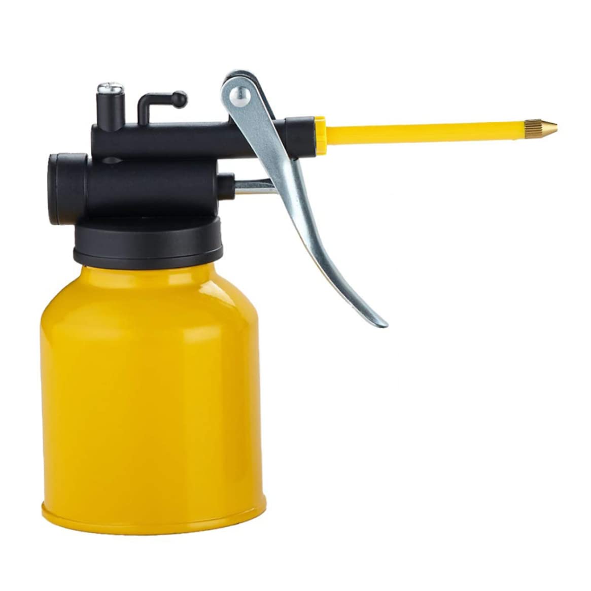 STHIRA® Oil Can Hand Pump Yellow High Pressure Tool Straight Flexible Refueling Device