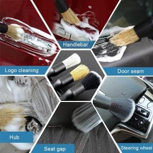 STHIRA Car Cleaning Brush Detailing Set 9PCS for Interior Windows and Dashboard | Soft Bristle Tools with Storage Box