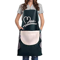 HASTHIP® Waterproof Apron, Aprons for Women Kitchen Waterproof with Large Pocket and 2 Side Coral Velvet Towels for Hands Wiping Quilt for Home Kitchen Restaurant Cooking Bbq Garden (Dark-Green)