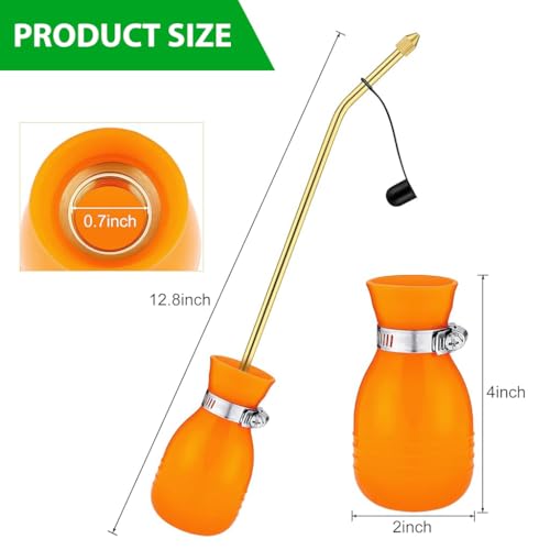 ORTIZA® Silicone Powder Sprayer - Manual Diatomaceous Earth Duster - Garden Spray Bottle With Long Brass Nozzle/Cap - Multi-Purpose Applicator for Gardening Pest Control