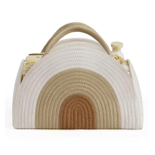 SNOWIE SOFT Baby Diaper Bag for Travel with Cotton Rope Woven Handle 32x20x22cm | Organizer for Newborn Essentials