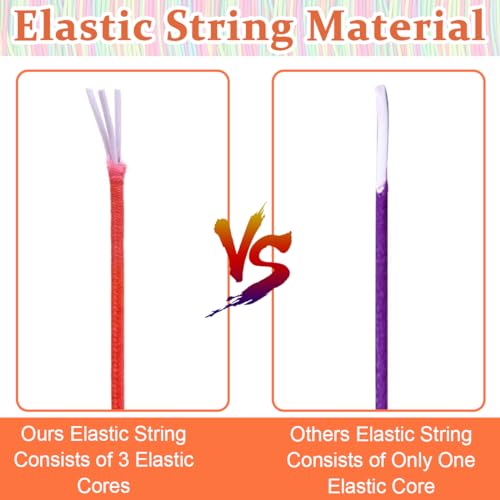 HASTHIP® Stretchy Bracelet String 1mm Rainbow Elastic for Making 328ft Sturdy Beading DIY Thread Cord Jewelry Necklace Crafts 3 PCS