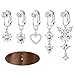 HANNEA® 5Pcs Stainless Steel Fake Belly Button Rings for Women Girls, Silver Non Piercing Navel Rings, CZ Clip On Belly Piercing Jewelry Set