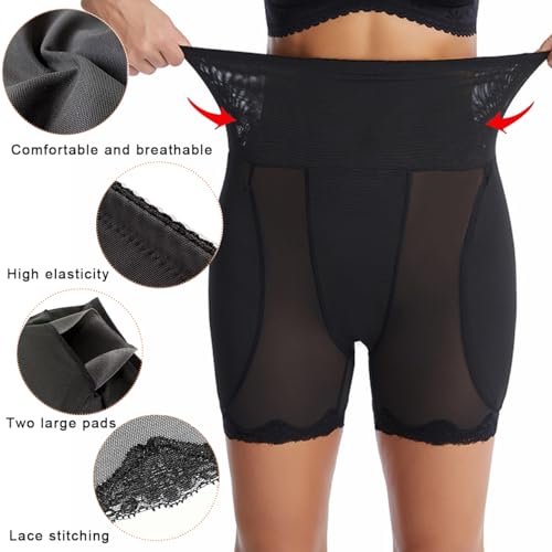 PALAY® Hip Pads for Women Hip Dip Pads, Enhancer Shapewear for Women High Waist Shapewear Butt Lifter Pad Panties, M 2 PCS Black