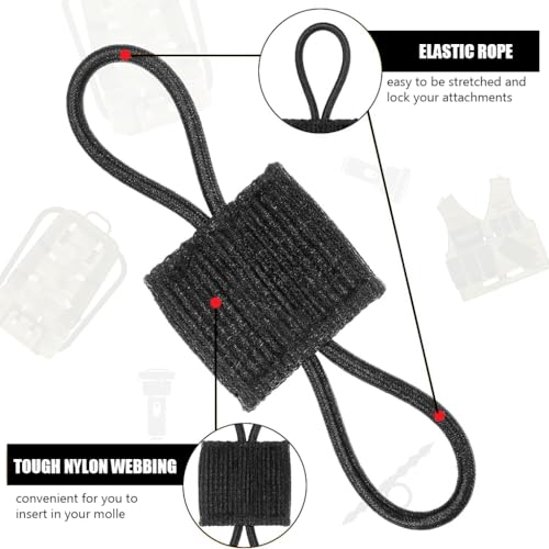 Proberos® Pack of 10 Tactical Gear Holder Clip Molle Webbing Retainer Elastic Binding Ribbon Buckle for Vests Backpacks Multi-Purpose Attachments 3 PCS