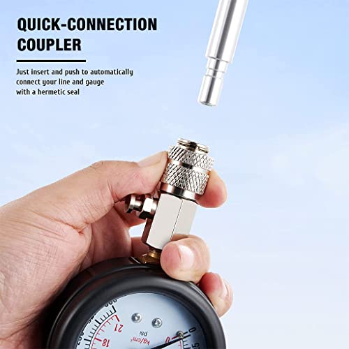 STHIRA® 24PCS Diesel Engine Compression Gauge Tester with Portable Box Professional Cylinder Pressure Test Tool Kit for Car Truck Automotive