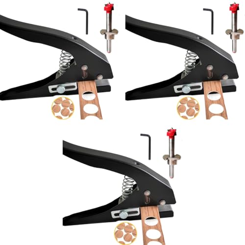Serplex® Single Hole Punch 15mm Dia Plastic Spring Loaded Heavy Duty for Tagging Cardboard Slim Sheet 3 PCS