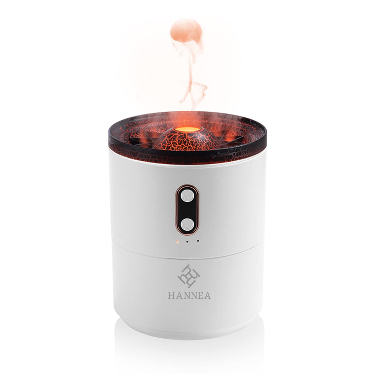 HANNEA® Humidifier for Room Moisture 450ML Jellyfish Volcano Warm & Cool Mist Flame Lighting Effect Aroma Diffuser for Home Fragrance Essential Diffuser 24dB Silent Humidifier 2/4/6 Hours Timer