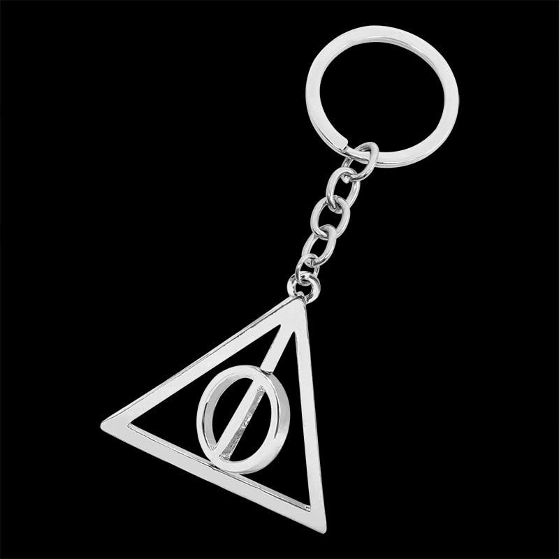 ZIBUYU Deathly Hallow Keyring Creative Deathly Hallow Keyring Harry Potter Keyring Keychain Rotatable Design Deathly Hallow Keyring Christmas Gift Keychain Keyring
