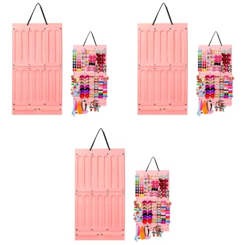 HASTHIP® Hair Bows Holder Wall Hanging Baby Girls Hair Accessories Organizer Soft Felt Hairband Storage Large Capacity Clips Display Rack Kids Room Organiser X 3