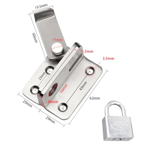 Serplex® Flip Latch Gate Latches Slide Bolt Latch Safety Door Lock Catch for Barn Cabinet Pet Cage Wood Fence Bathroom Garage Window,MS3001 Stainless Steel Brushed Finish