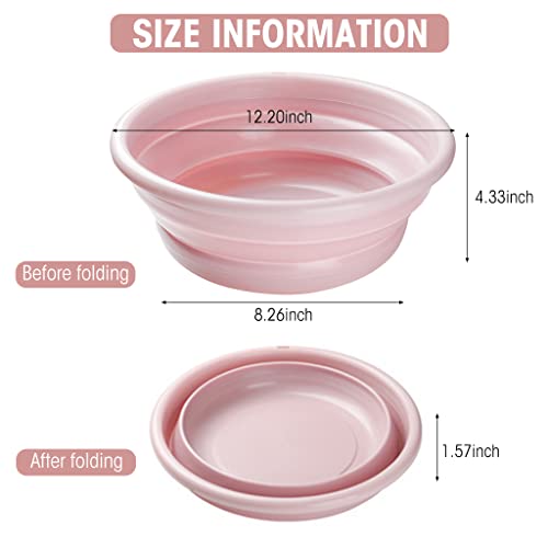 MAYCREATE® 1PC Collapsible Wash Basin Folding Dishpan Dish Bowl Washing Tub, Space Saving for Dishing, Fruit, and Camping, Hiking and Home, 30.5cm*12cm