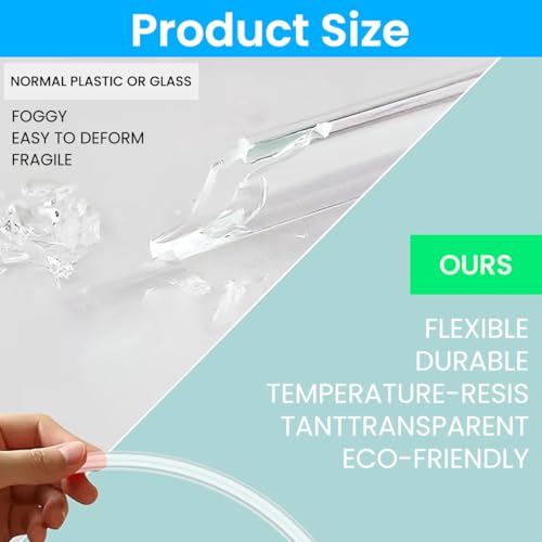 HASTHIP® 24PCS Straw Extender Caps Silicone Drinking with Dustproof Cap Transparent Bent Straws 2 Straw Cleaning Brushes Universal for 8-10mm Straws