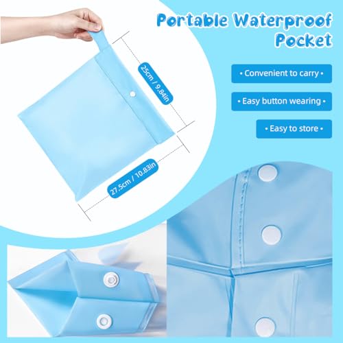 SNOWIE SOFT® Hooded Raincoat for Kids Wide Brim Raincoat for Kids 5-7 Years EVA Student Kids Rain Coat for Girls with School Bag Rain Cover Unicorn Dinosaur Print Recommended Height 115-130cm 3 PCS