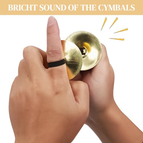 Proberos® 4 Pairs Copper Finger Cymbals 5.3cm Diameter Bright Rhythmic Sound & Durable Sagats Traditional Belly Dance Instruments for Beginners & Professionals Stage, Training & Cultural Shows