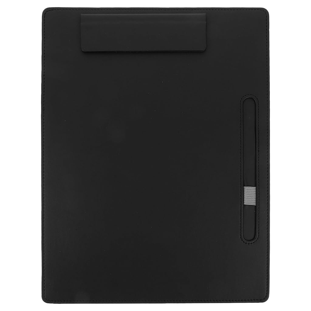 ZIBUYU Clipboard for Documents with Foldable Design in Black PU Leather | Office and School Organizer