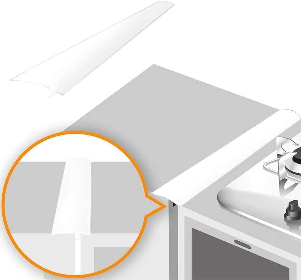 ZIBUYU Silicone Stove Gap Covers for Kitchen Counters with Insert Sheet | 21 in Heat Resistant White Filler