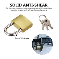 HASTHIP® Heavy Duty Mini Padlock, Solid Brass Lock with 3 Keys for Securing Your Suitcase, Jewelry Boxes, Gym Locker, Tote, Mini Fridge, Cabinet, Gold