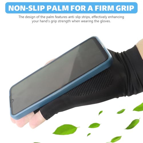 Proberos® Fingerless Riding Gloves Compression Sport Fitness Breathable Summer Anti-Slip Palm Fashion Unisex for Rock Climbing Hiking Fishing Cycling Workout 2 PCS