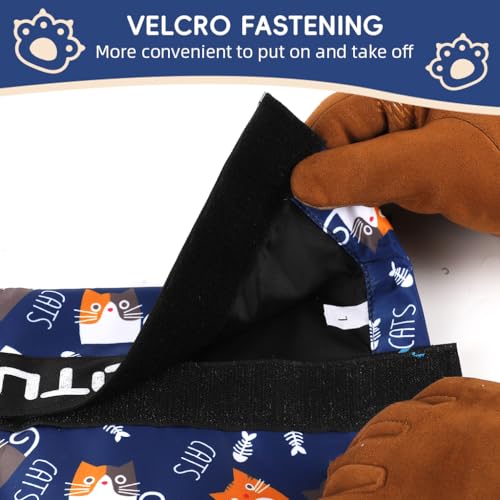 Proberos® 2 Pcs Gaiters for Hiking Kids Aged 9-13 Years Old, 13.7'' Waterproof Gaiters with Drawstring Fixed Hook and Loop Closure Lightweight Design, for Outdoor Active, Rainy, Snowy, Blue