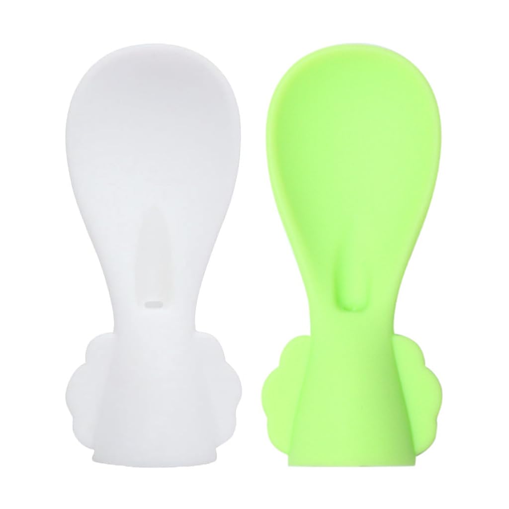 SNOWIE SOFT® 2Pcs Baby Spoon 2 in 1 Silicone Feeding Straw Spoon Puree Bag Connectable Silicone Baby Straw Spoon for Baby Food Bag Pouches Food Pouch Spoon Attachment