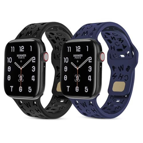 ZORBES® 2 PCS Watch Band Compatible with Apple Watch Ultra 2/Ultra Band 42/44/45/49/46mm, Soft Silicone Replacement Bands for iWatch Series 9 8 7 6 5 4 3 2 1 SE (Watch Not Included)