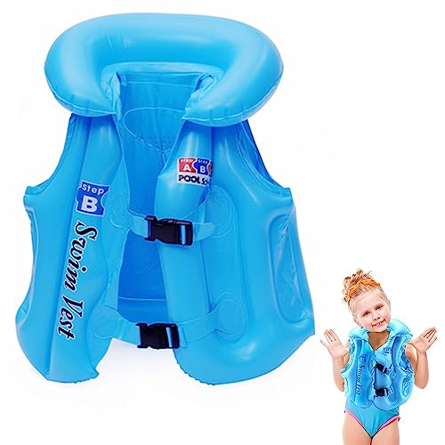 Optifit® Swimming Jacket Kid Life Vest for Kids 5-8 Years, Swimming Floats for for Swiming Training, Baby Safety Swim Aid with Multiple Inflatation Valves