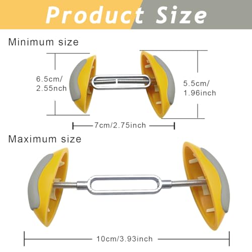 MAYCREATE® 1 Pair Mini Shoe Stretchers Women Wide Feet, High Heels Boots Stays Shaper Stereotypes Stretchers Expander, Adjustable Men Women Shoe Widener Expander Shaper, Yellow