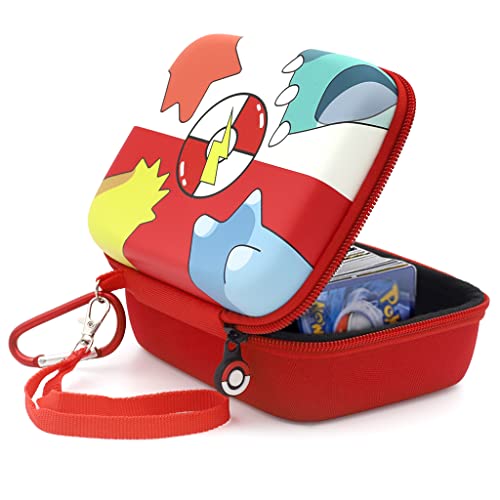 PATPAT® Poke-mon Binder, Poke-mon Cards Holder for 200 Trading Cards Cartoon Prints Zipper Bag Trading Cards Binder Trading Cards Album Organizer Bag Game Cards Case Xmas Gifts for Kids Boys Girls Paw