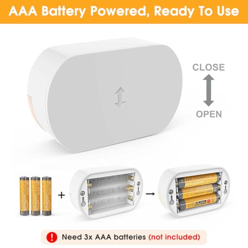 ELEPHANTBOAT® 4PCS Motion Sensor Light for Home Small LED Wall Lights Warm Night Cordless Battery Operated Step for Stairs Hallway Kitchen Cabinet