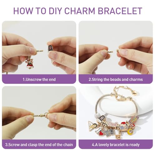 SANNIDHI® Taylor Swift Charms for Jewelry Making Advent Calendar with 2 Friendship Bracelets and 22 Charms Kit Set Christmas Birthday Gifts for Girls Women 2PCS