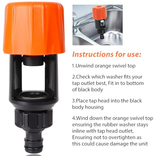 Supvox® 1/2 Inch Durable ABS Hose Pipe Connector Leak-Proof Universal Faucet Adapter Quick Release Gardening for Outdoor Cleaning Irrigation Systems 3PCS