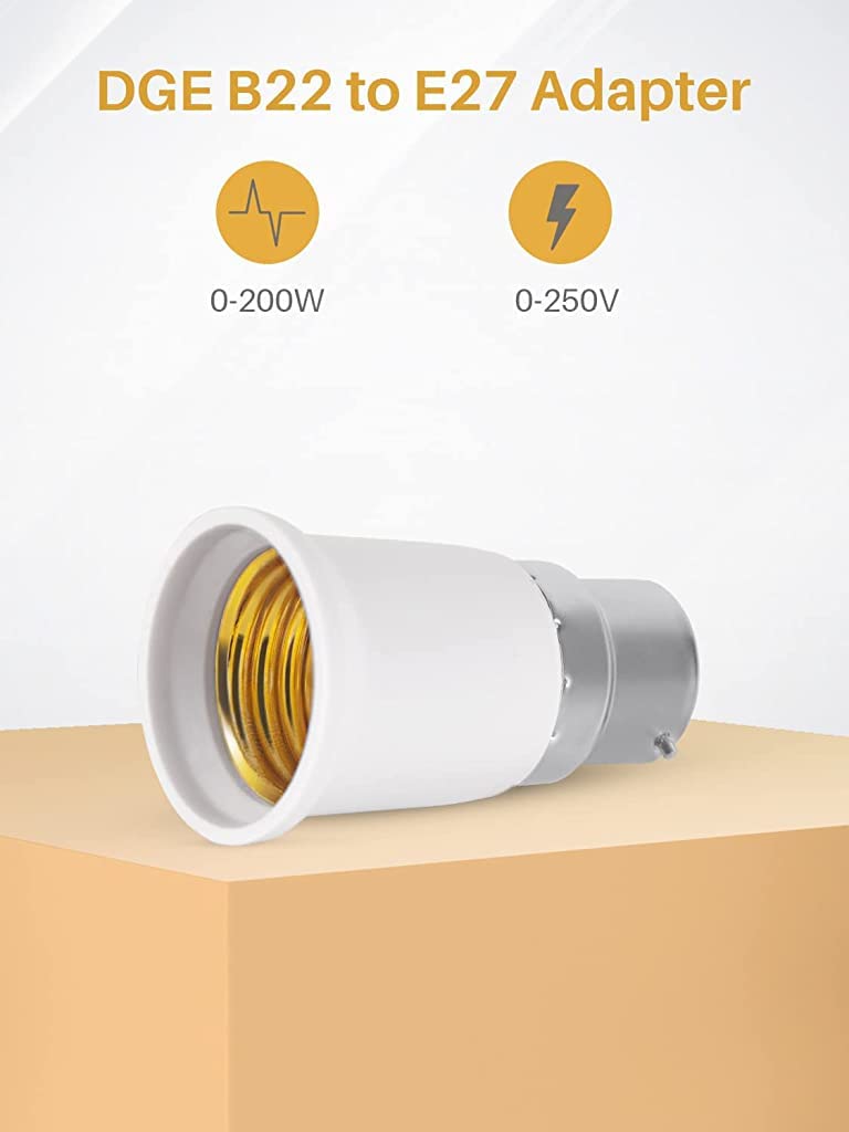 ZIBUYU 4-Pack B22 to E26/E27 Lights Socket Adapter, Bulb Holder Bayonet to Screw Converter,Fits LED/CFL/Energy Saving Lamp Light Bulbs, Heat-Resistant, Anti-Burning No Fire Hazard