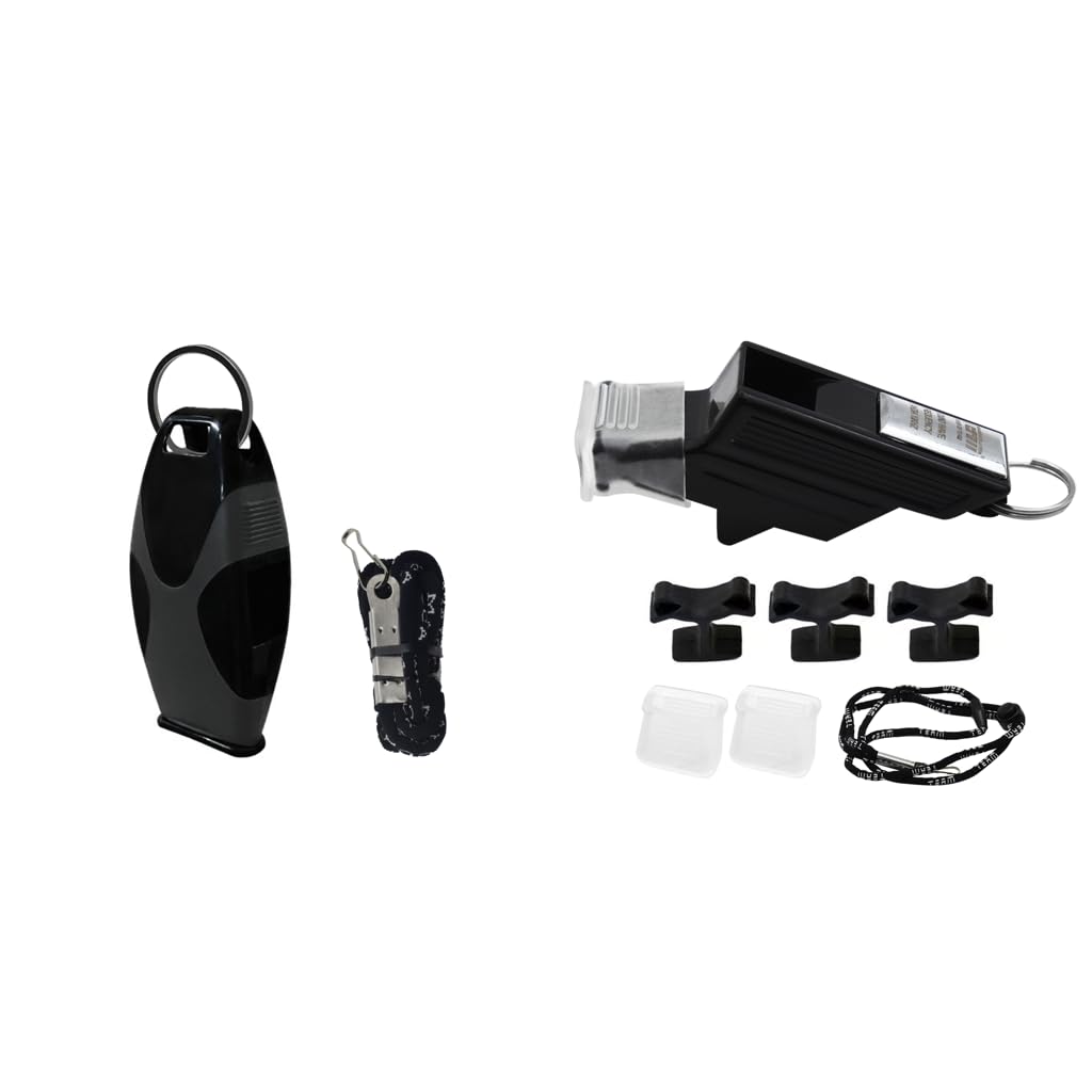Proberos Sports Whistle for Coach and Referee with Lanyard and Metal Keychain 2.75×2×0.6cm Black