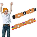 SNOWIE SOFT® 2Pcs Kids Adjustable Waist Belt Buckle Free Webbing Nylon Stretchy Jeans Belt with Snap Button Closure Buckle Free Rainbow Waist Belt for Boys and Girls