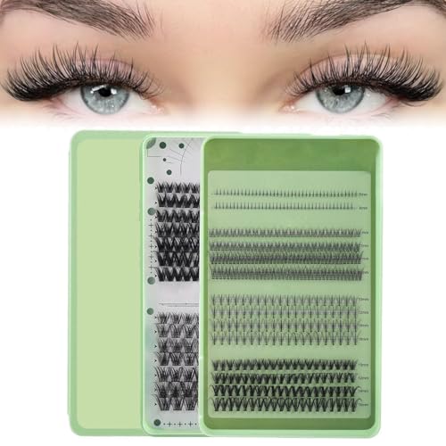 MAYCREATE® False Eyelash Kit, Individual Lashes, 3D Effect Individual Melt Flare Lash Cluster VolumeNatural Lashes Set Waterproof For Women