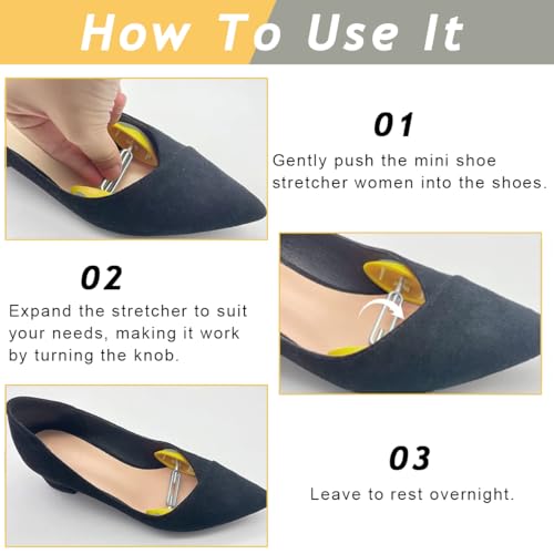 MAYCREATE® 1 Pair Mini Shoe Stretchers Women Wide Feet, High Heels Boots Stays Shaper Stereotypes Stretchers Expander, Adjustable Men Women Shoe Widener Expander Shaper, Yellow