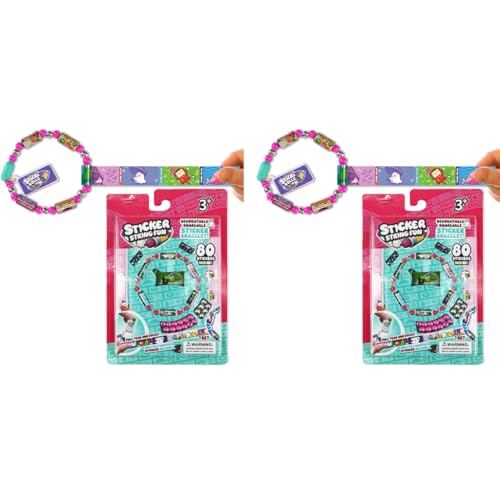 PATPAT® DIY Sticker Rolls Bracelet for Kids Girls Cartoon Stickers Making Kit with Spacer Beads Carry-on Bracelets Decorative Children's Day Gift 2PCS