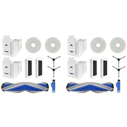 HASTHIP® 20PCS Replacement Parts for Ecovacs T30 Omni PRO Spare Accessories with 1 Main Brush 2 Side Brushes 2 Mop Cloth Filters Cleaning Tools Dust Bags
