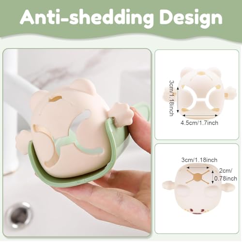 SNOWIE SOFT® Water Faucet Extender U-Channel Tap Spout Universal Clip-on Cartoon Baby Hand Washing No Installation Toddler Sink Green 3 PCS