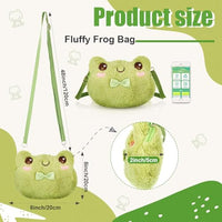 PALAY® Girls Sling Bag Cute Plush Frog Shoulder Bag Sling Bag Crossbody Bag with Adjustable Shoulder Strap Kawaii Fashion Casual Shoulder Bag for Daily Small Phone Bag Gift for Girls